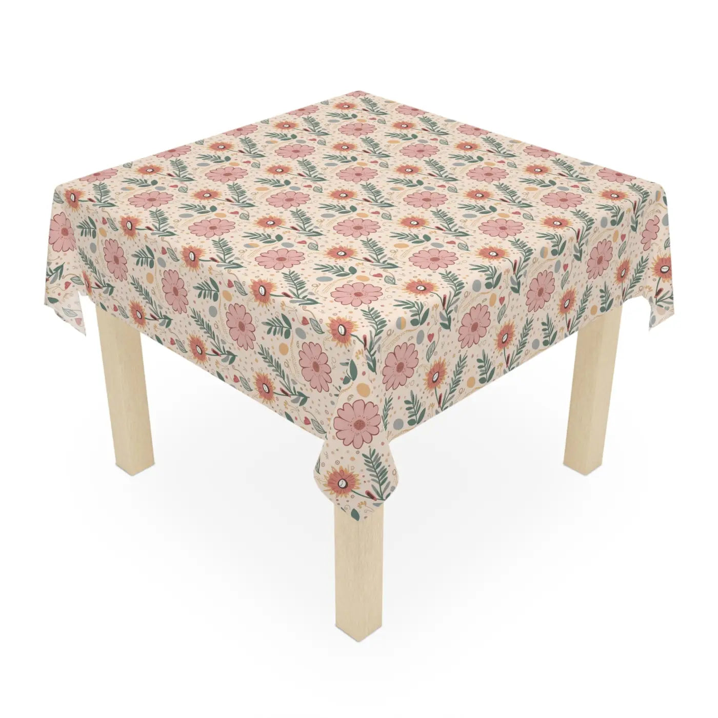 Pink Floral Tablecloth - Captivating Design for Dining - DipaliZ