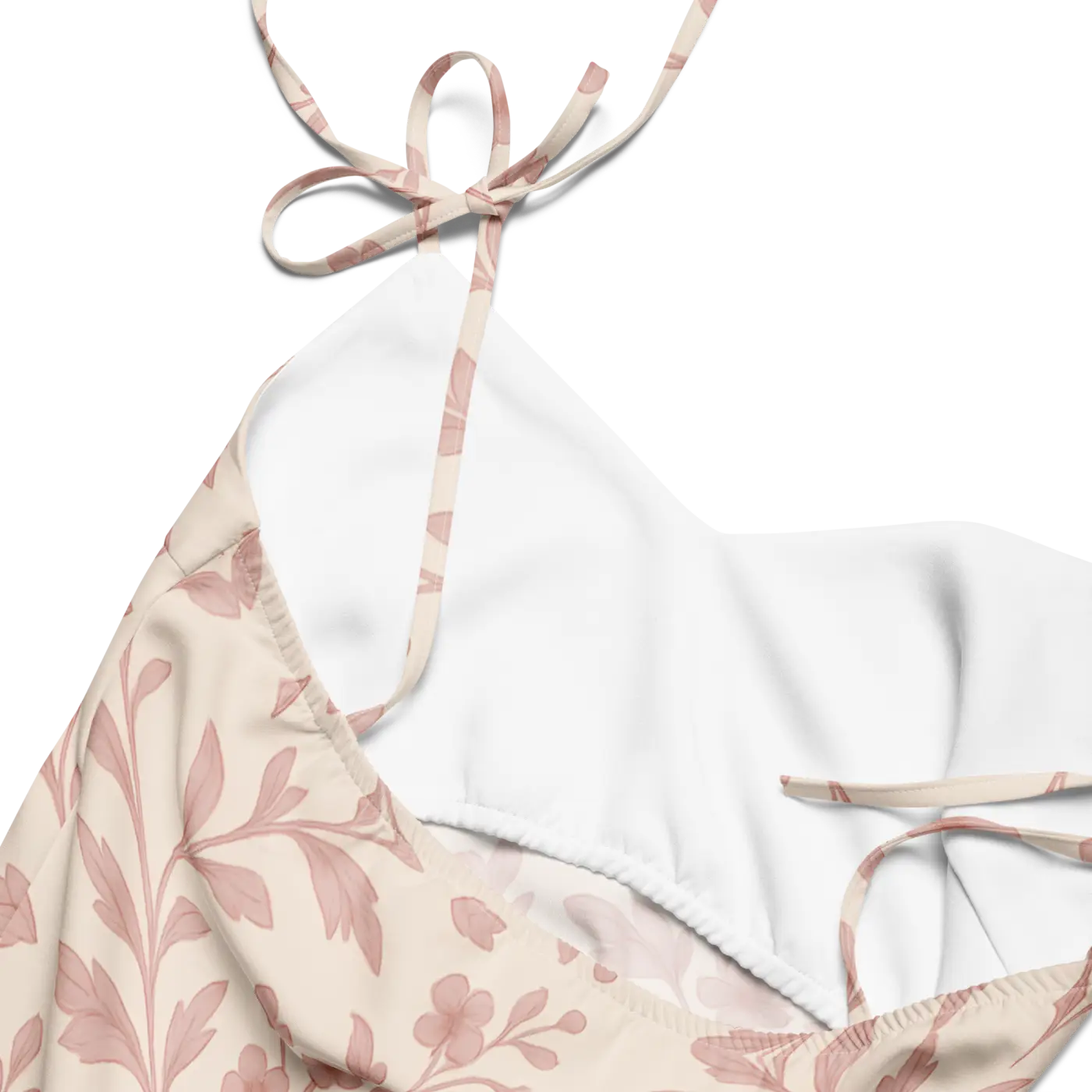Midi Dress - Pink Floral Vines with Built-In Bra - DipaliZ