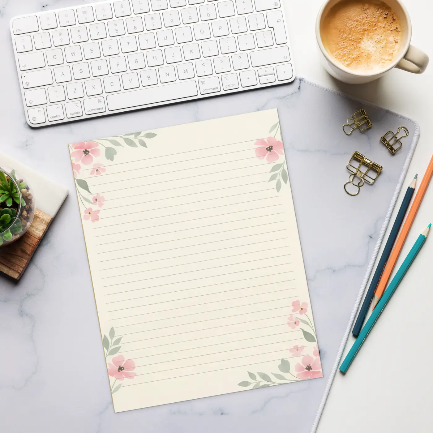 Floral Notepads - Pink Flower Design Creative Companion - DipaliZ