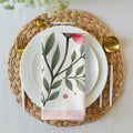 Cloth Napkin Set - Pink Floral Dining Decor - DipaliZ