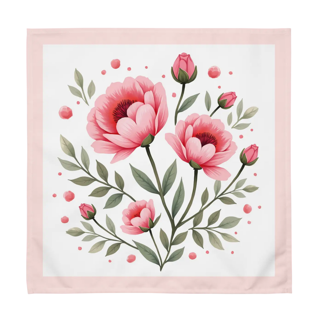 Cloth Napkin Set - Pink Floral Dining Decor - DipaliZ