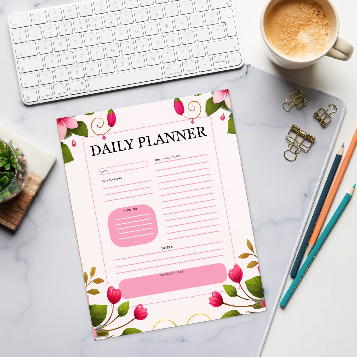 Daily Planner Notepad - Creative Organization Tool - DipaliZ