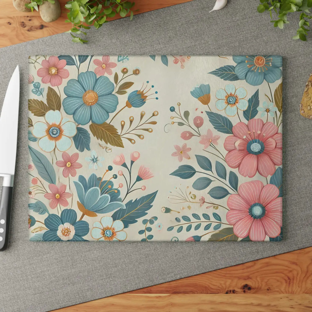 Pink Blossom Glass Cutting Board - Fashion Inspired - DipaliZ