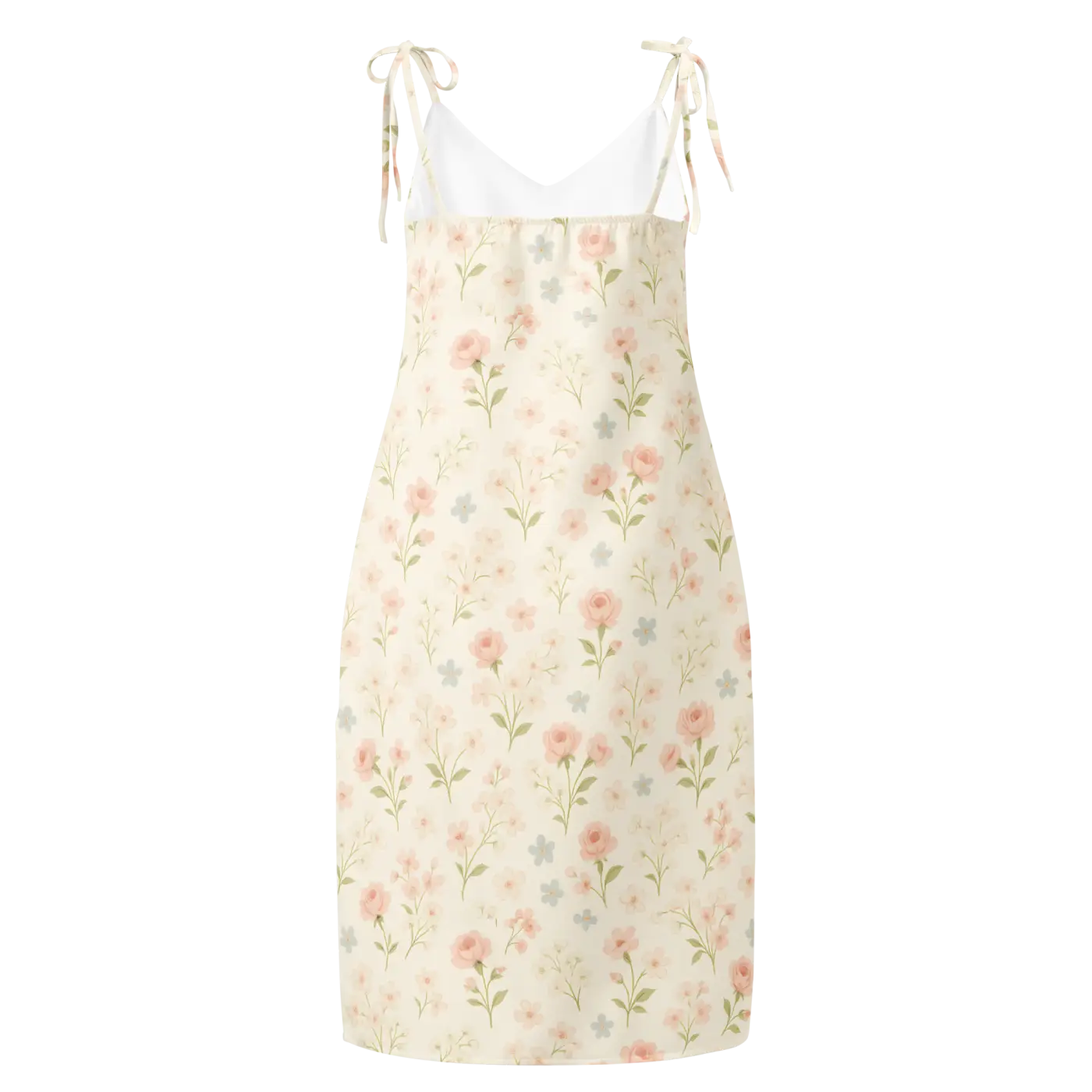 Pink Flowers Midi Dress - Built-In Bra Support - DipaliZ