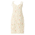 Pink Flowers Midi Dress - Built-In Bra Support - DipaliZ