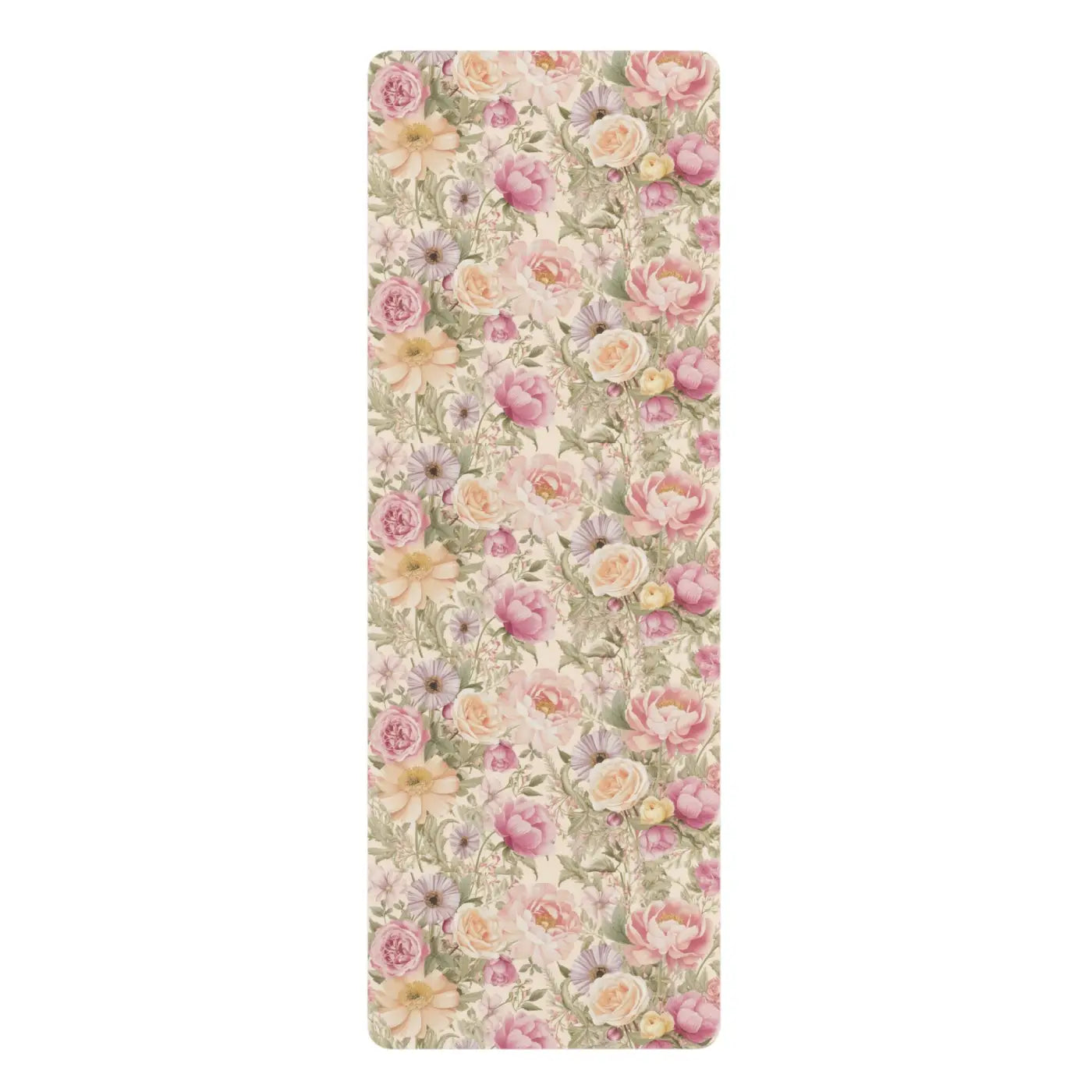 Pink Flowers Yoga Mat - Natural Rubber Non-Slip - DipaliZ