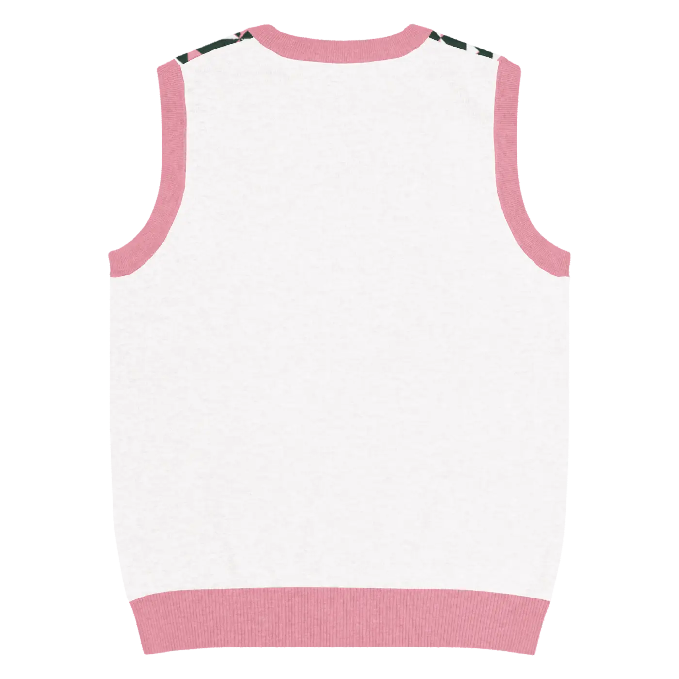 Knit V-Neck Vest - Pink Geometric Origami Pattern - DipaliZ
