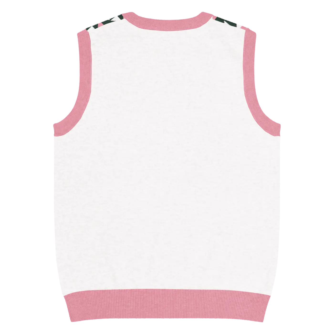 Knit V-Neck Vest - Pink Geometric Origami Pattern - DipaliZ