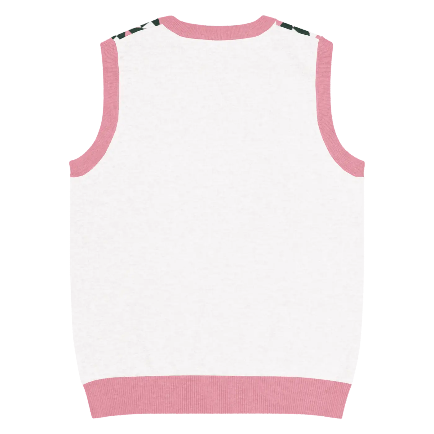 Knit V-Neck Vest - Pink Geometric Origami Pattern - DipaliZ