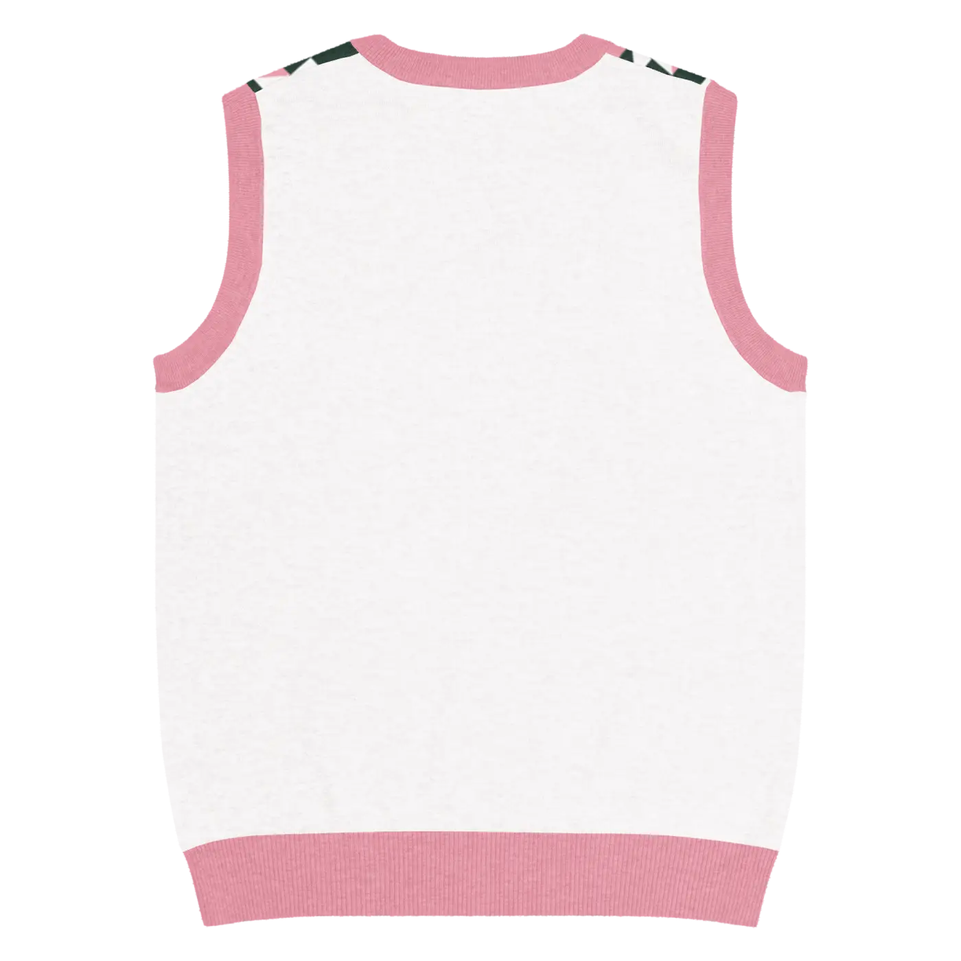 Knit V-Neck Vest - Pink Geometric Origami Pattern - DipaliZ