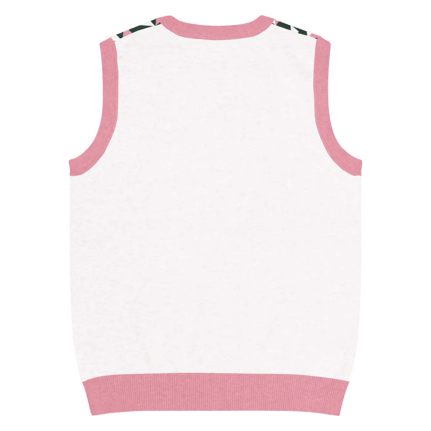 Knit V-Neck Vest - Pink Geometric Origami Pattern - DipaliZ