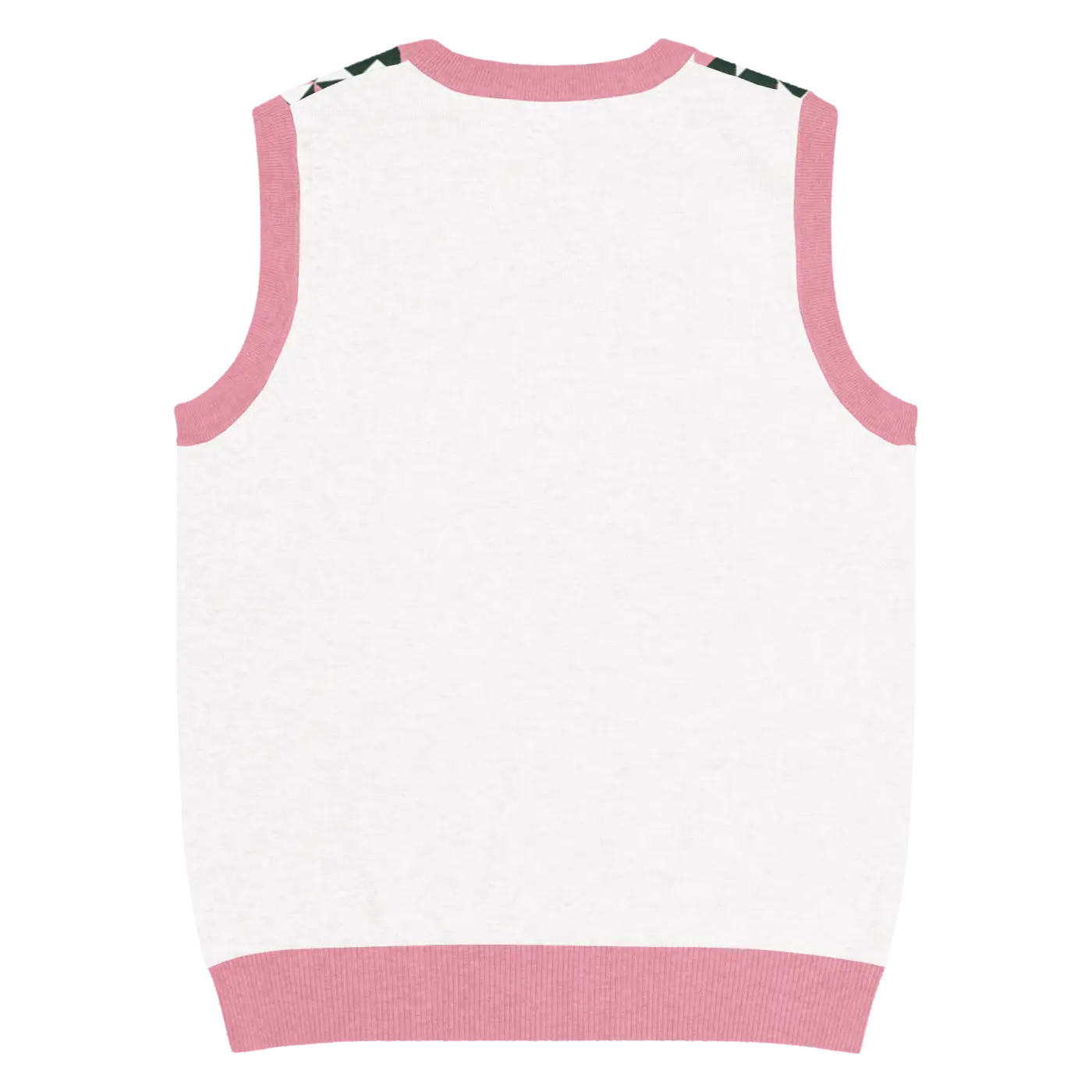 Knit V-Neck Vest - Pink Geometric Origami Pattern - DipaliZ