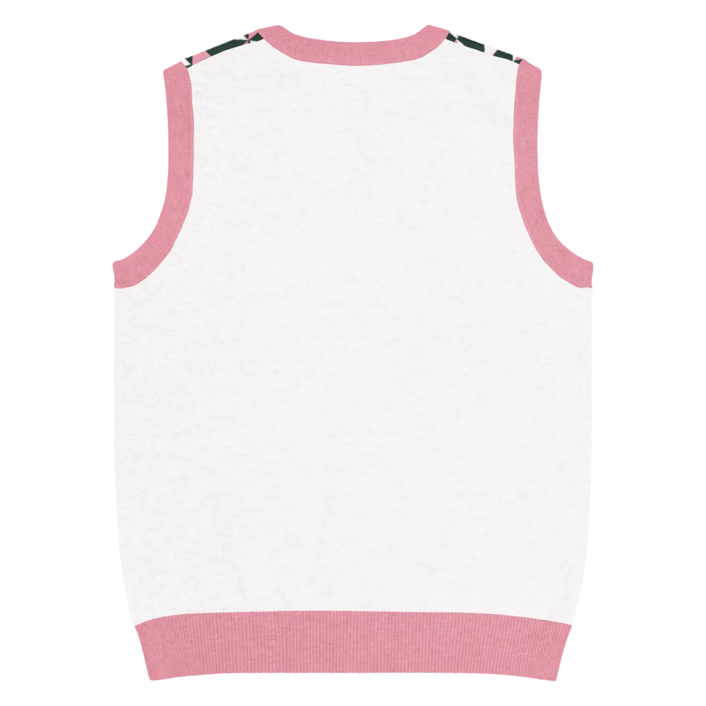 Knit V-Neck Vest - Pink Geometric Origami Pattern - DipaliZ