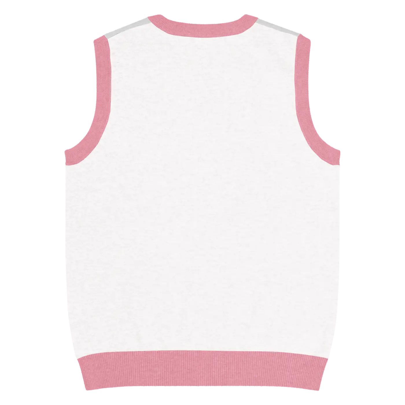 Knit V-Neck Vest - Pink Geometric Origami Pattern - DipaliZ