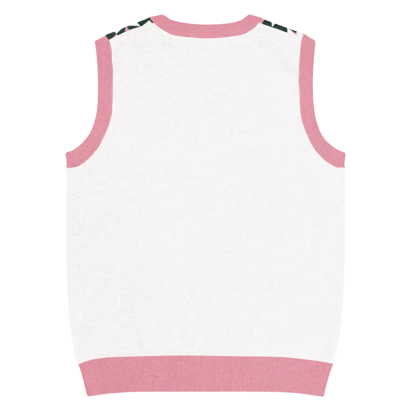 Knit V-Neck Vest - Pink Geometric Origami Pattern - DipaliZ