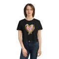 Flowy Cropped Tee - Pink Heart Gold Lining - DipaliZ