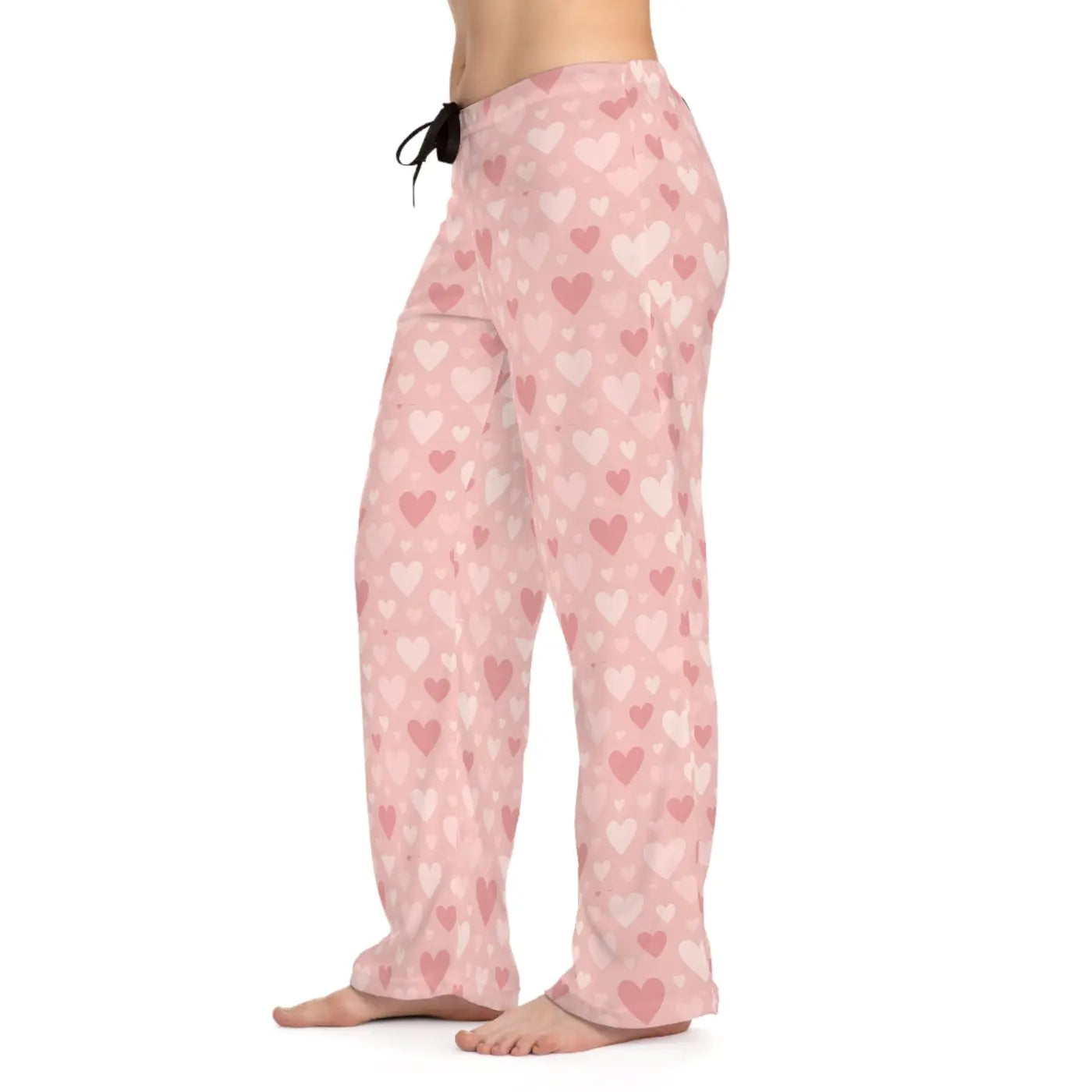 Premium Pajama Pants - Vibrant Pink Hearts Patterns - DipaliZ