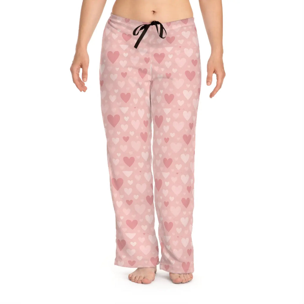 Premium Pajama Pants - Vibrant Pink Hearts Patterns - DipaliZ