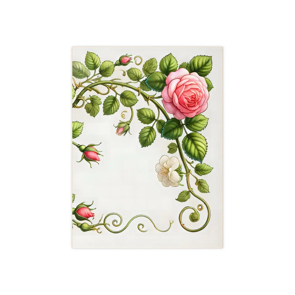 Enchanting Pink Rose Climber Ceramic Wall Tile - DipaliZ