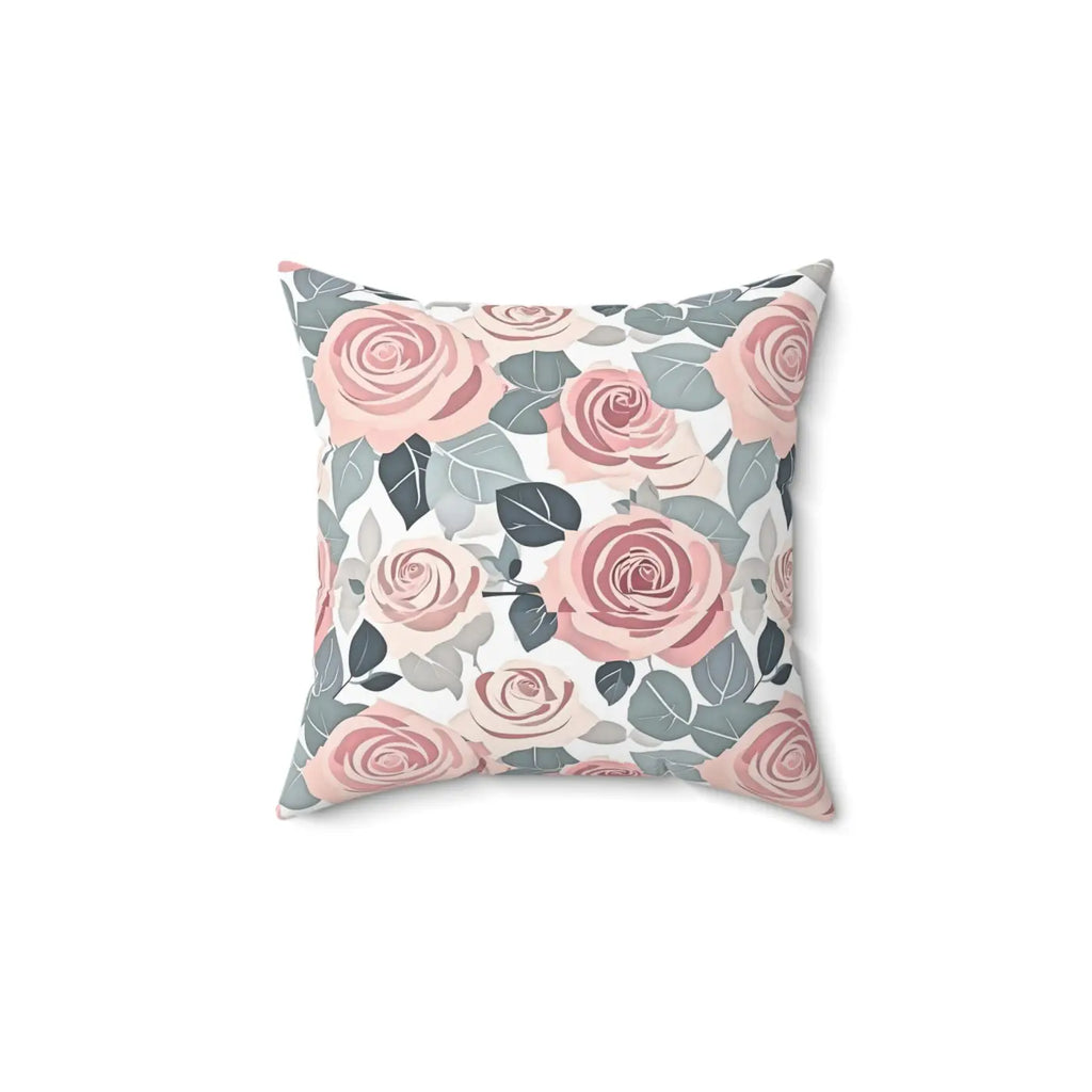 Vibrant Pink Rose Spun Polyester Pillow - Home Decor - DipaliZ