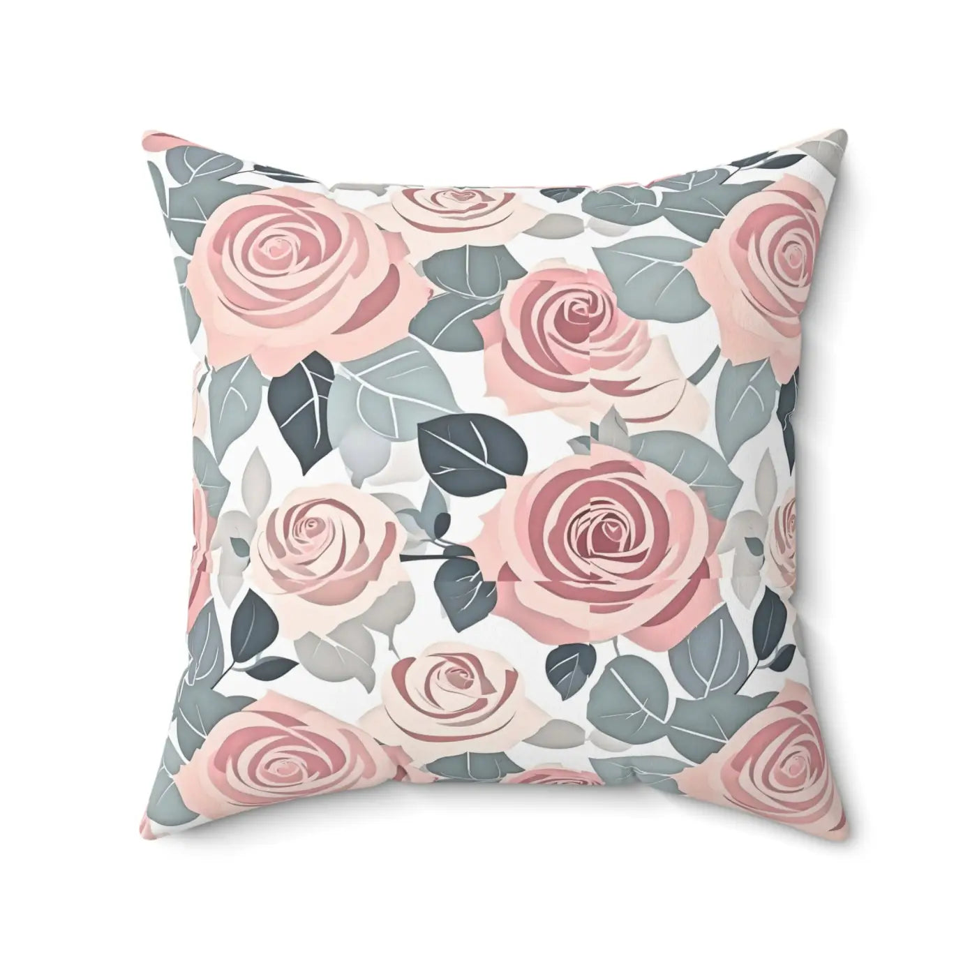 Vibrant Pink Rose Spun Polyester Pillow - Home Decor - DipaliZ