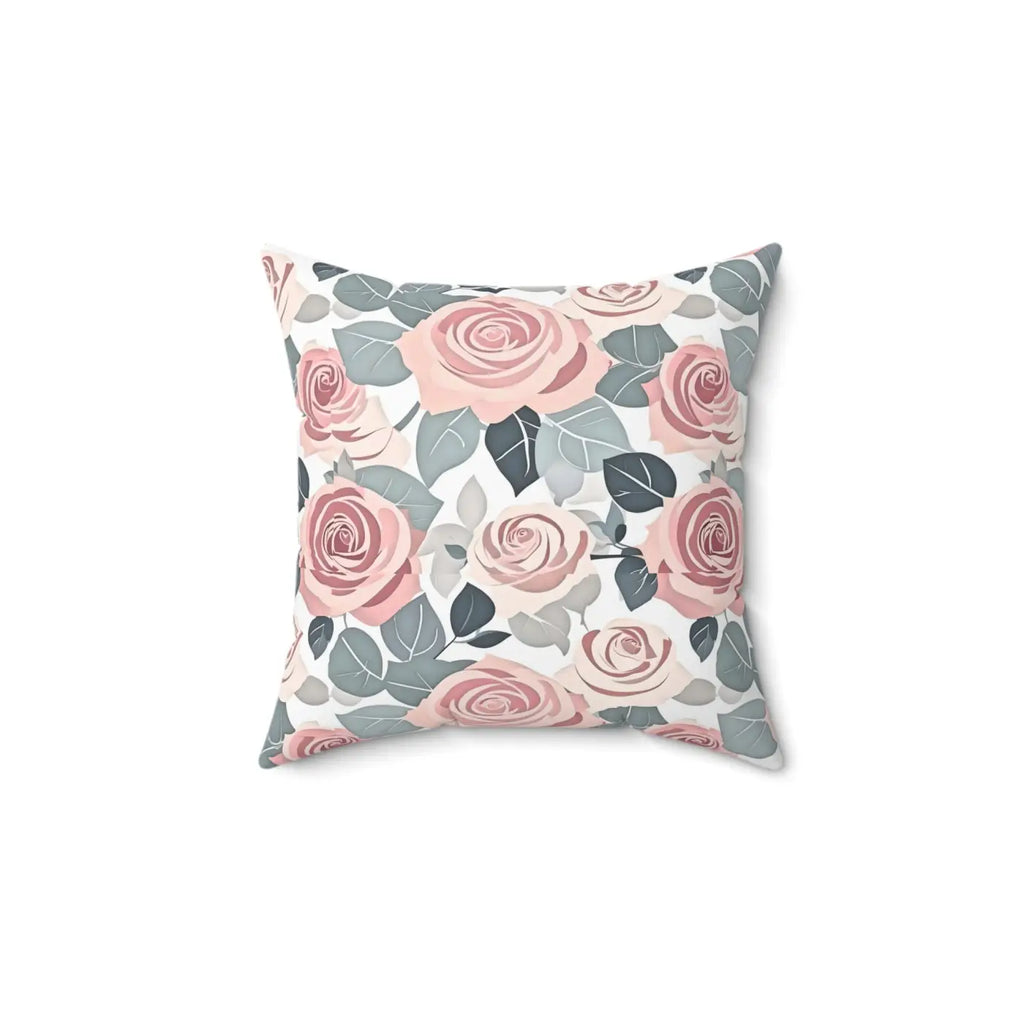 Vibrant Pink Rose Spun Polyester Pillow - Home Decor - DipaliZ