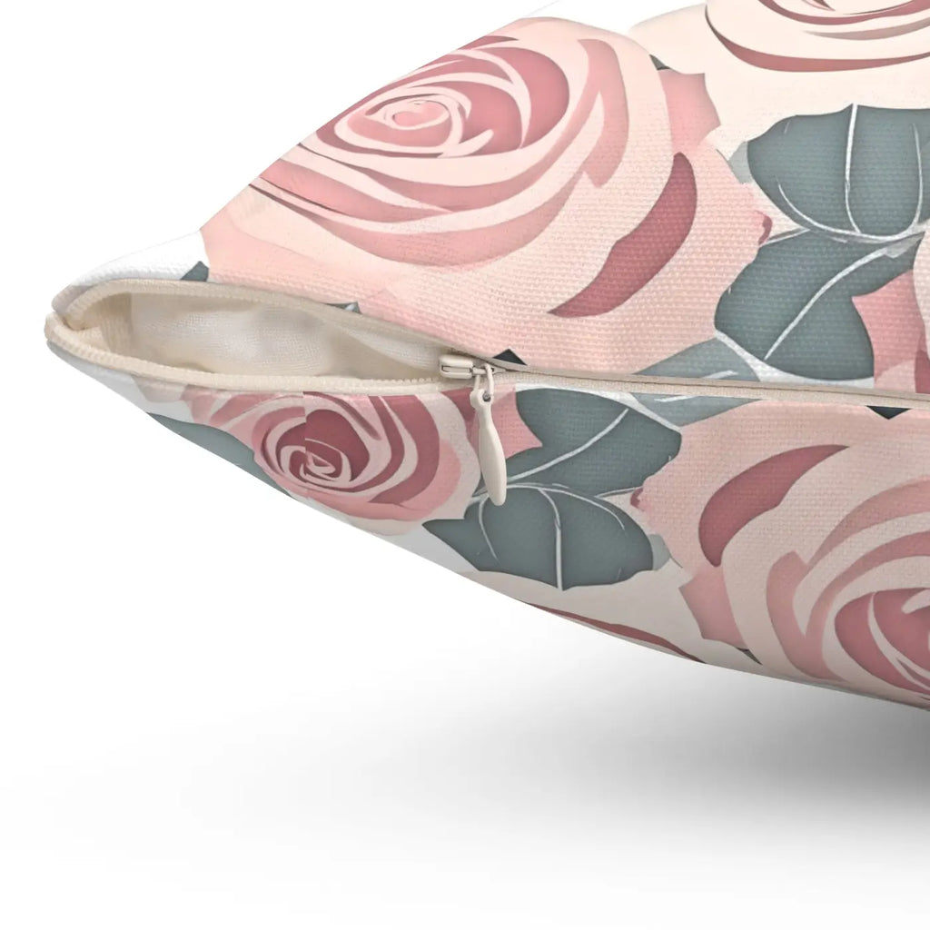 Vibrant Pink Rose Spun Polyester Pillow - Home Decor - DipaliZ