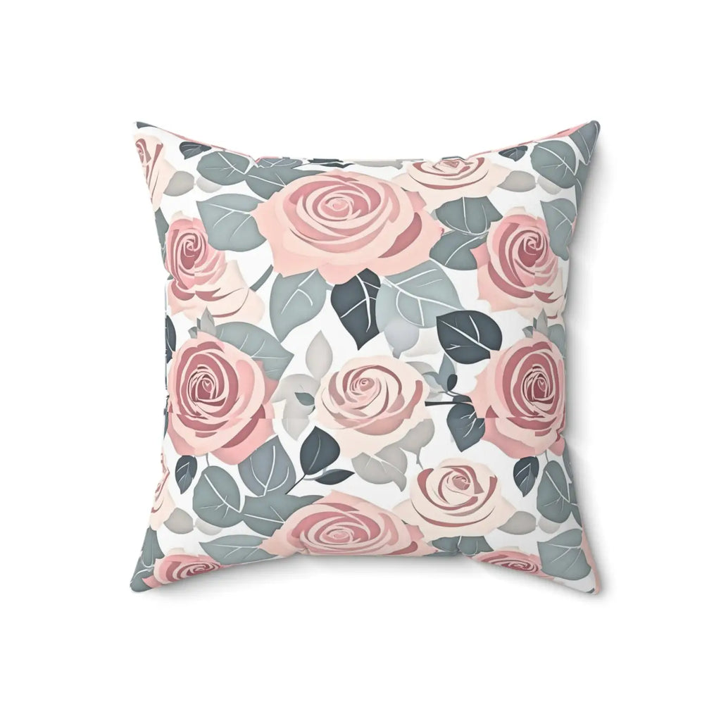 Vibrant Pink Rose Spun Polyester Pillow - Home Decor - DipaliZ