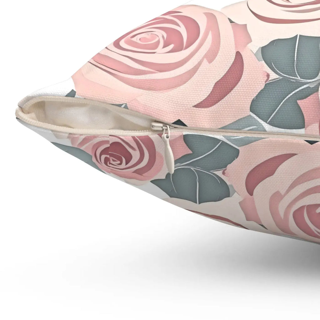 Vibrant Pink Rose Spun Polyester Pillow - Home Decor - DipaliZ