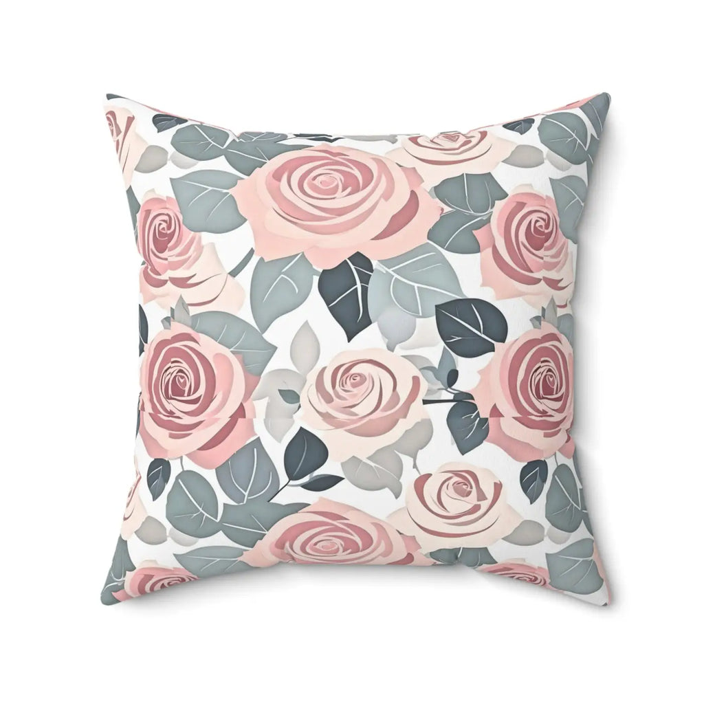 Vibrant Pink Rose Spun Polyester Pillow - Home Decor - DipaliZ
