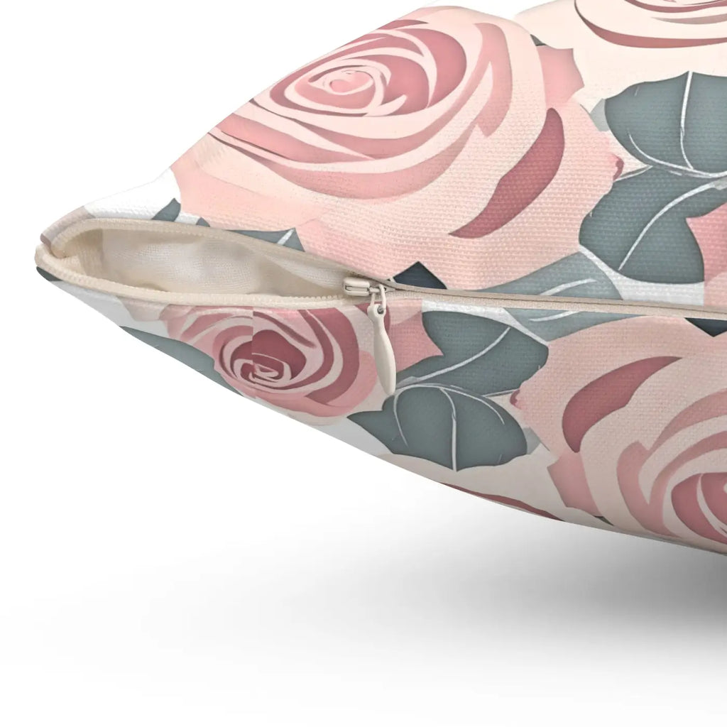 Vibrant Pink Rose Spun Polyester Pillow - Home Decor - DipaliZ