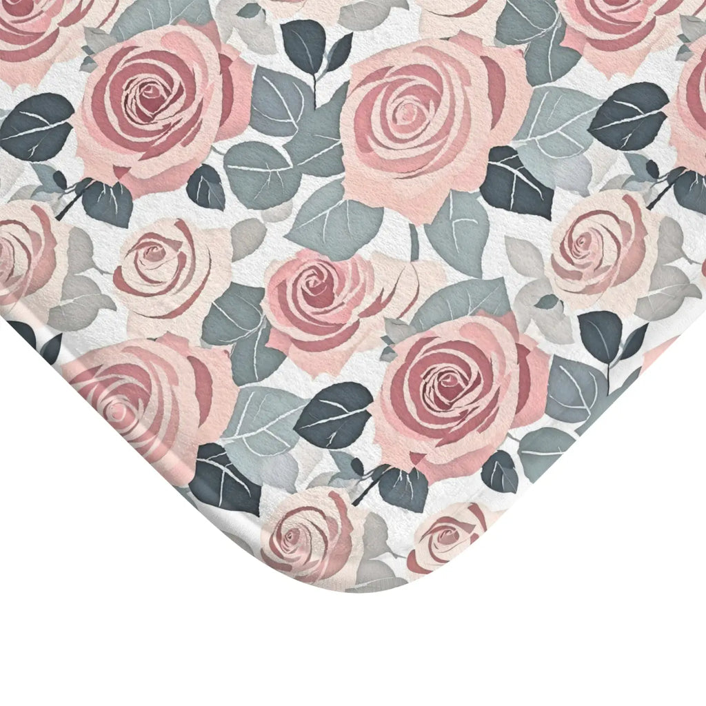 Luxury Pink Rose Flowers Bath Mat - Elegant Non-Slip - DipaliZ