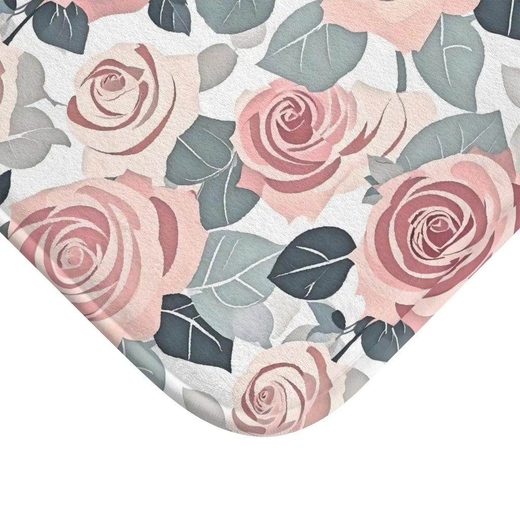 Luxury Pink Rose Flowers Bath Mat - Elegant Non-Slip - DipaliZ