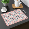 Vibrant Cotton Placemats - Pink Rose Print Design - DipaliZ