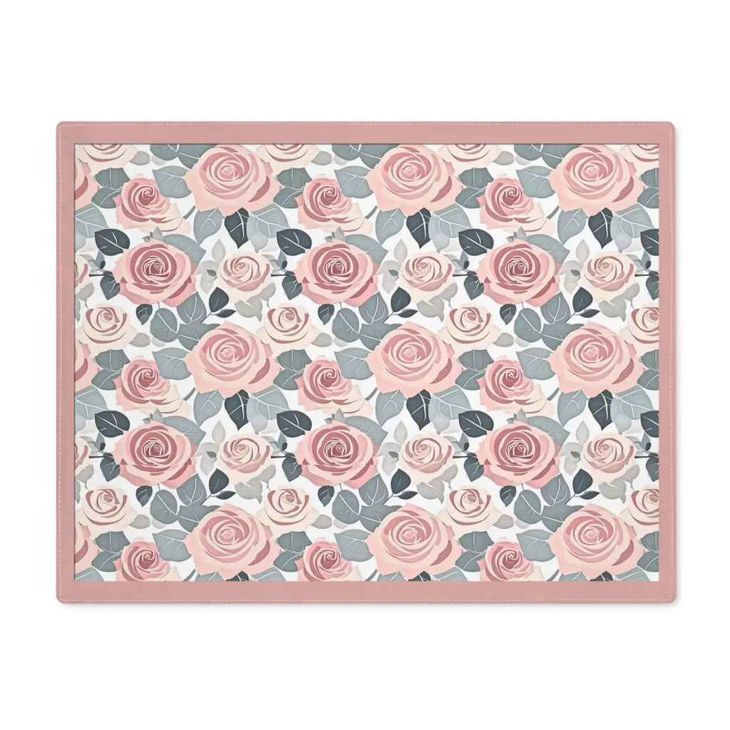 Vibrant Cotton Placemats - Pink Rose Print Design - DipaliZ