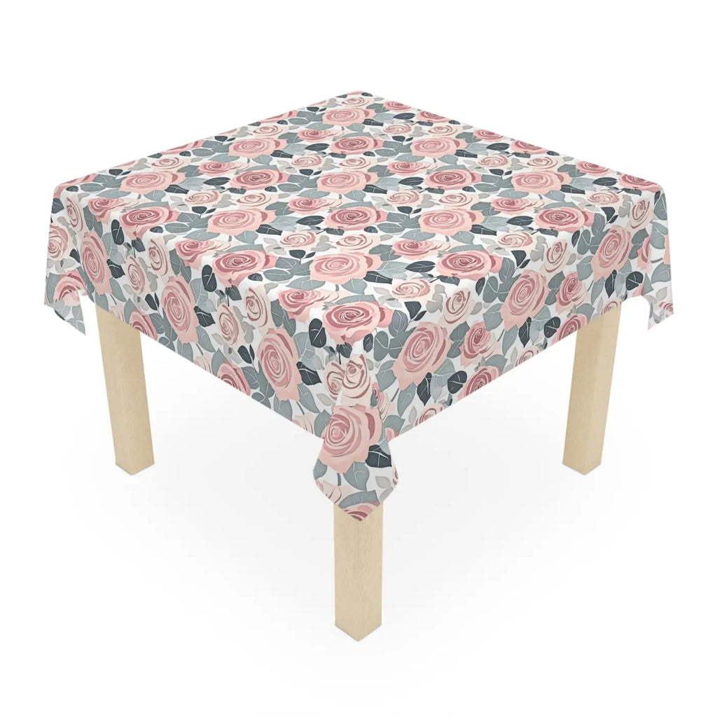Elegant Pink Rose Tablecloth - Stylish One-Sided Print - DipaliZ