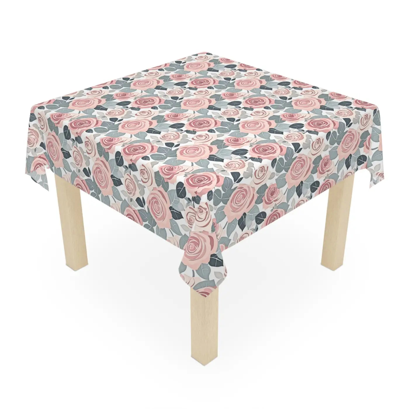 Elegant Pink Rose Tablecloth - Stylish One-Sided Print - DipaliZ