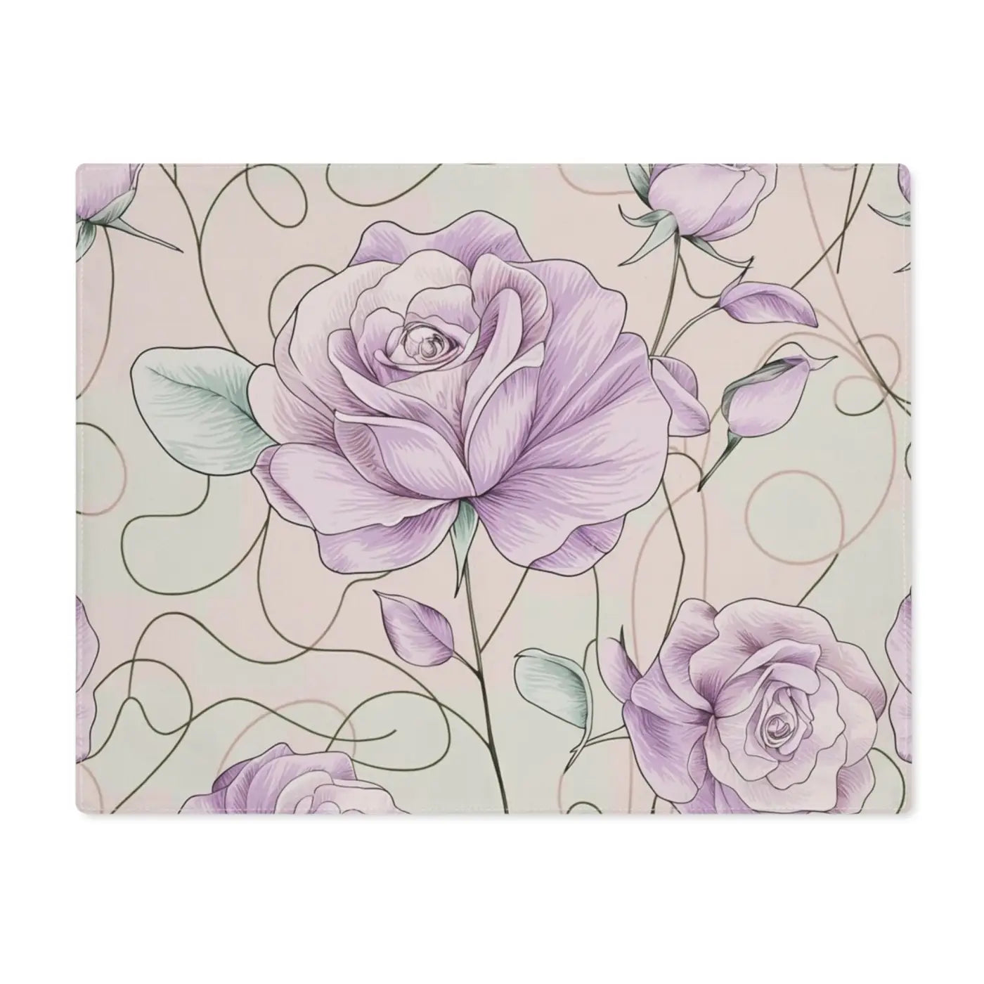 Pink Rose Blossom Cotton Placemat - Vibrant Dining Experience - DipaliZ