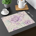 Pink Rose Blossom Cotton Placemat - Vibrant Dining Experience - DipaliZ