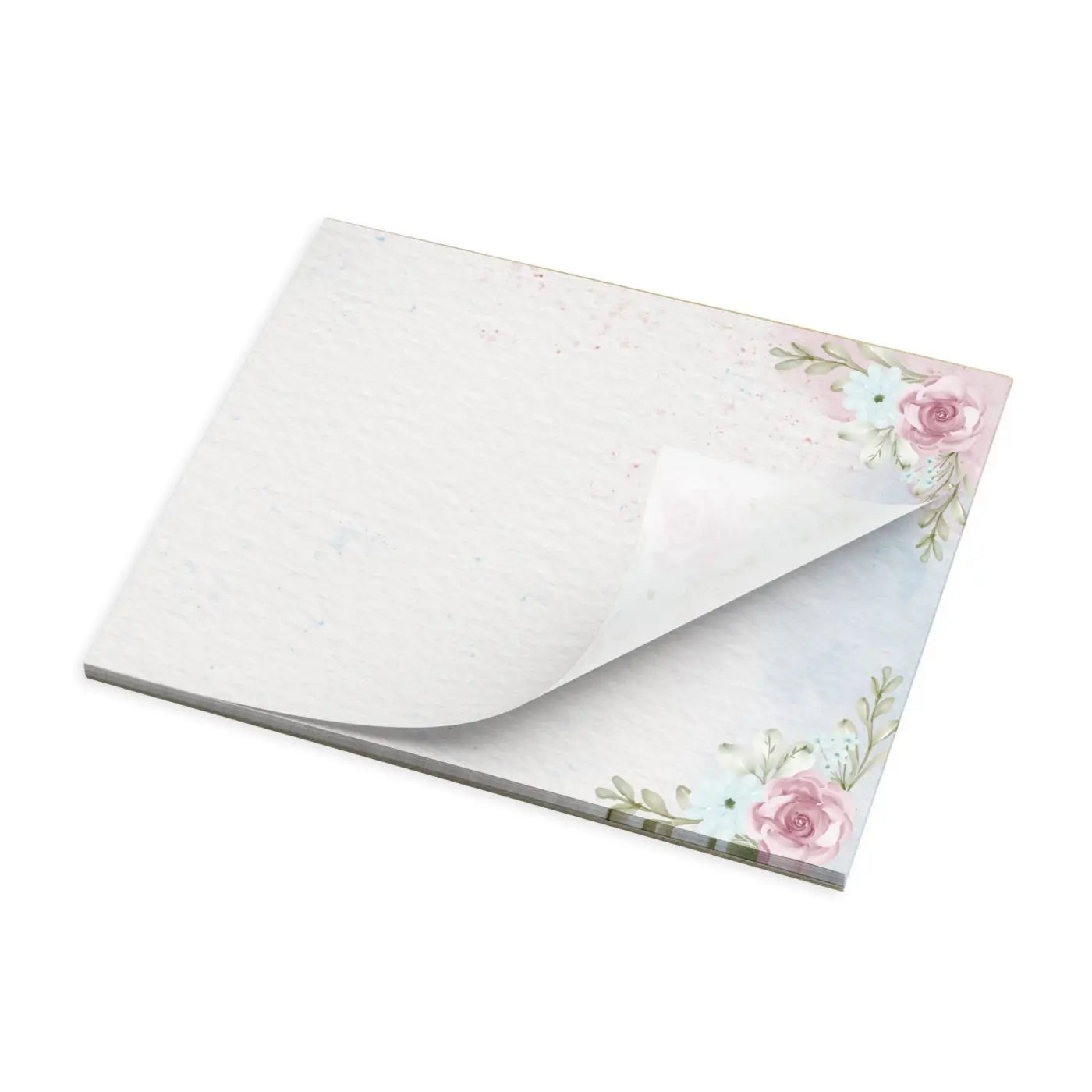 Elegant Pink Rose Notepad with Hard Cardboard Backing - DipaliZ