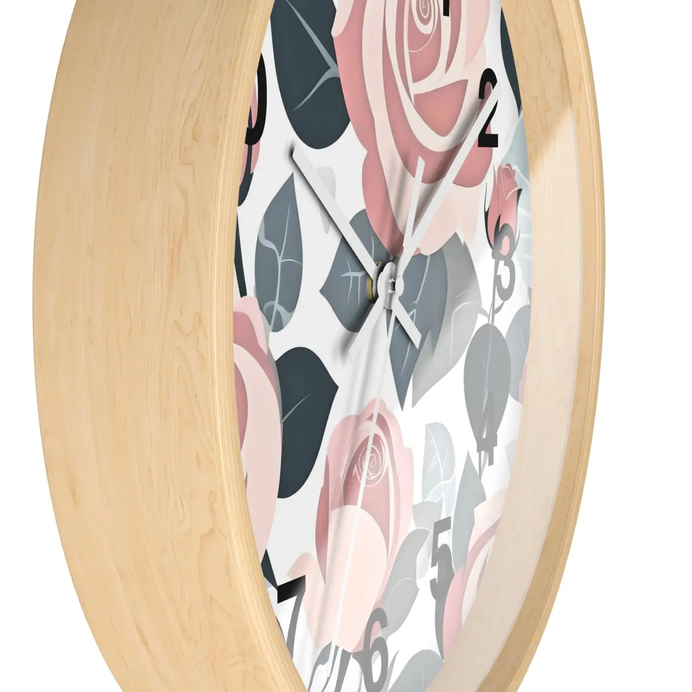 Pink Roses Wall Clock - Premium Materials Elegance - DipaliZ