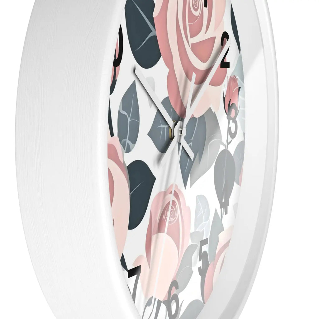 Pink Roses Wall Clock - Premium Materials Elegance - DipaliZ