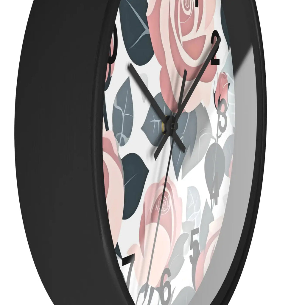 Pink Roses Wall Clock - Premium Materials Elegance - DipaliZ
