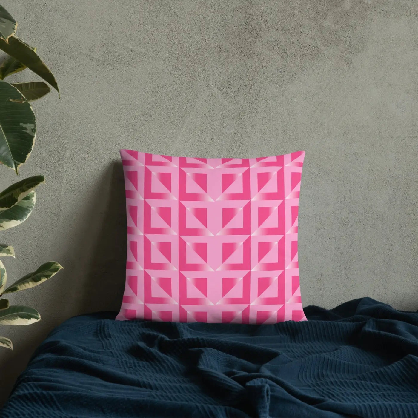 Pink Triangle Pattern Pillow - Premium Quality Insert - DipaliZ