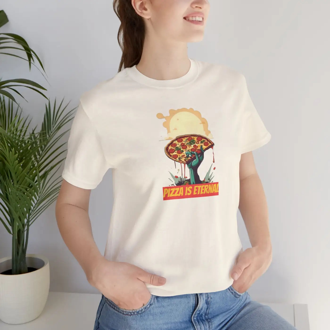 Zombie Pizza Unisex Jersey Short Sleeve Tee - Halloween - DipaliZ