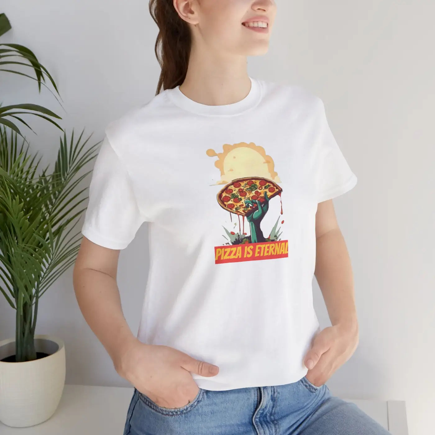 Zombie Pizza Unisex Jersey Short Sleeve Tee - Halloween - DipaliZ
