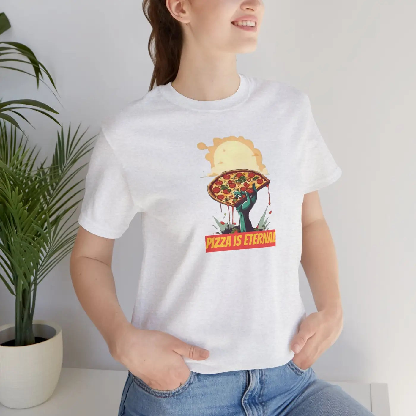 Zombie Pizza Unisex Jersey Short Sleeve Tee - Halloween - DipaliZ