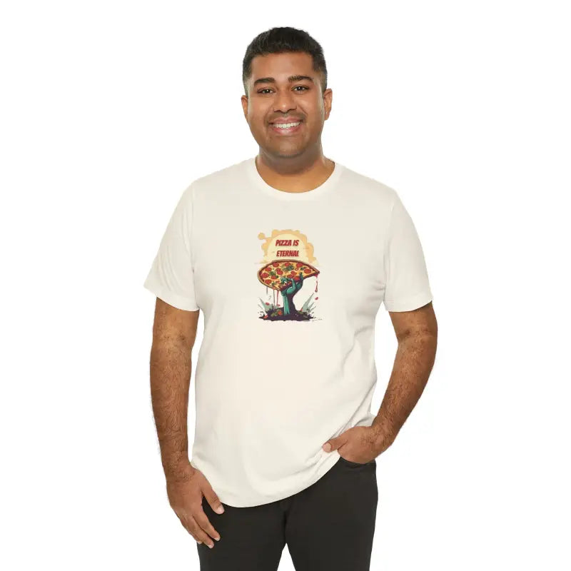 Unisex Jersey Short Sleeve Tee - Zombie Pizza Slice Halloween - DipaliZ