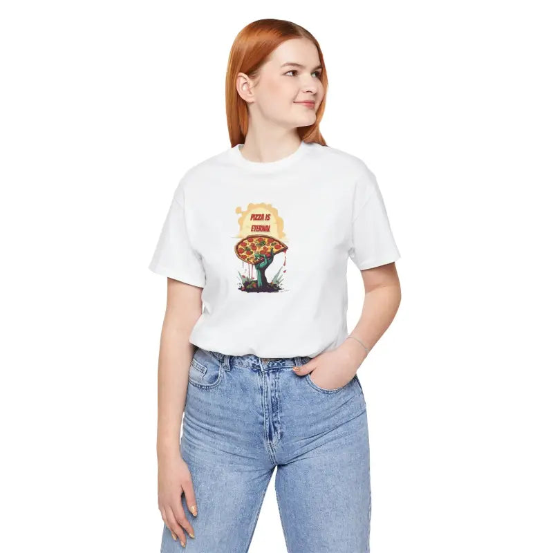 Unisex Jersey Short Sleeve Tee - Zombie Pizza Slice Halloween - DipaliZ