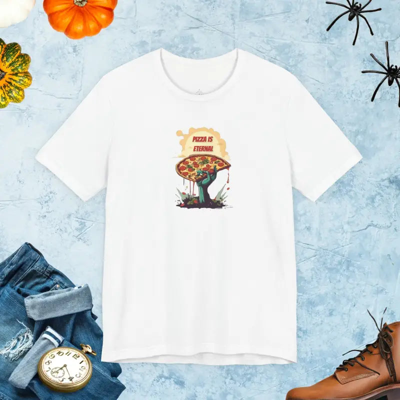 Unisex Jersey Short Sleeve Tee - Zombie Pizza Slice Halloween - DipaliZ